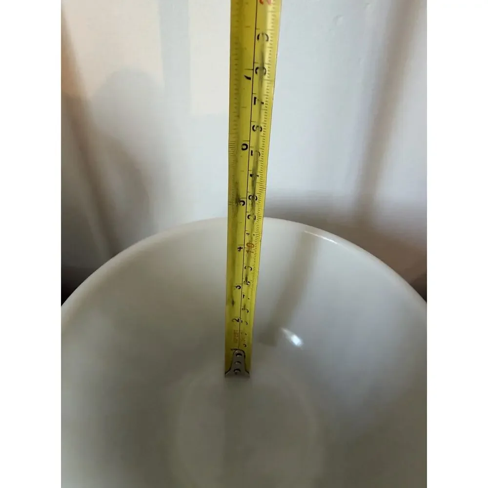 2 Vintage 1950's Anchor Hocking Fire King White Milk Glass Swirl Mixing Bowls
